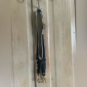 Dior Black and Cream Branded Adjustable Canvas Strap with Gold Hardware